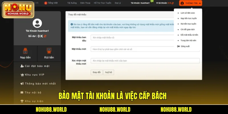 Bảo mật tài khoản là việc cấp bách