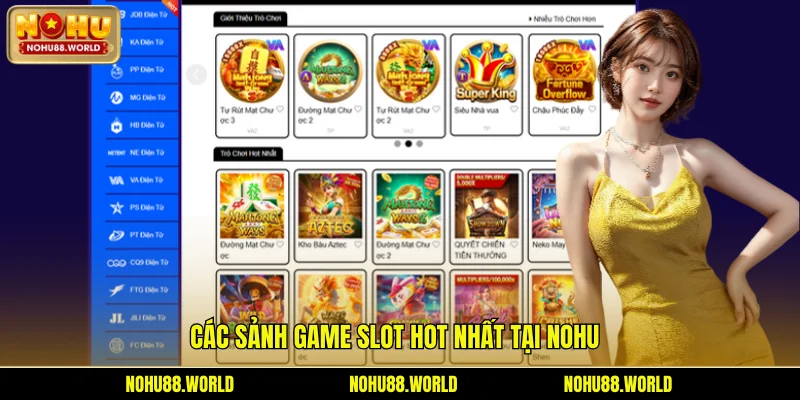 Các sảnh game slot hot nhất tại Nohu